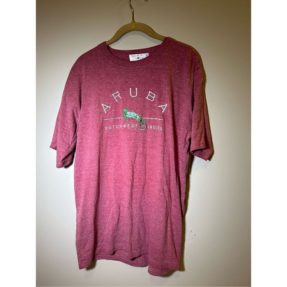 Men’s 1990 embroidered Aruba vacation nature T-shirt - Picture 1 of 3
